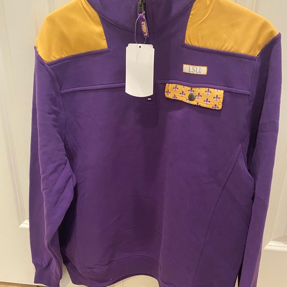 LSU Tigers Women's Quarter Zip Pull Over SCA Purple Sweatshirt Size L NWT! - Picture 2 of 6